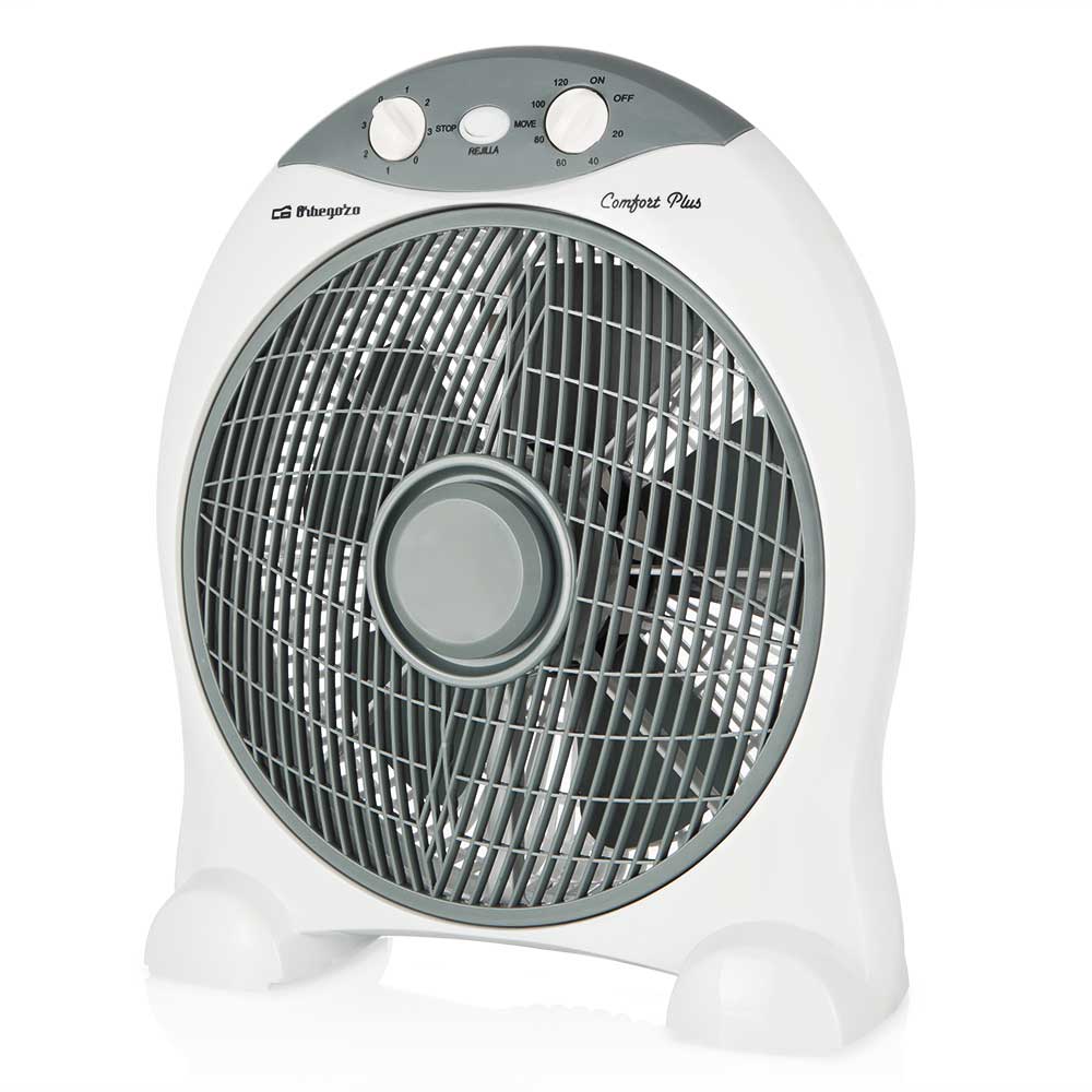 Orbegozo Box Fan BF 1030 Ventilateur Portable Rafraîchissant - Moteur Puissant 45W - Minuterie 2h - Silencieux et Compact