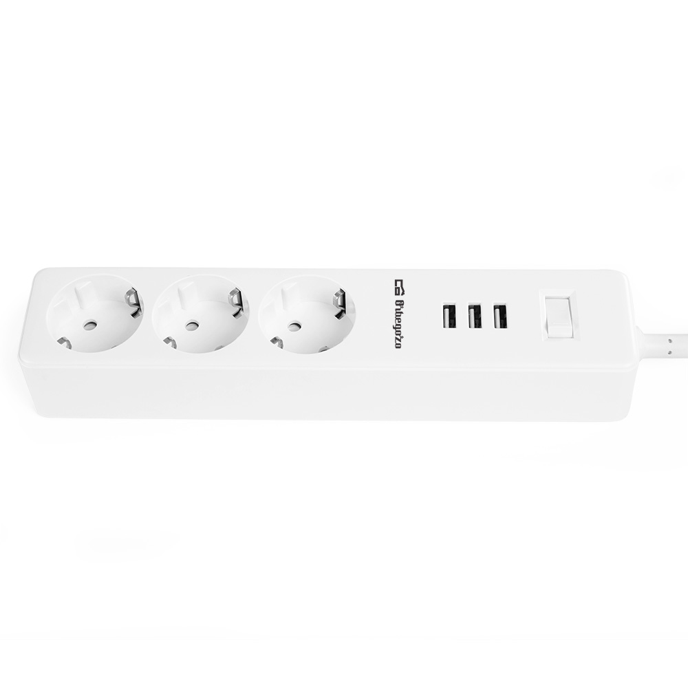 Orbegozo Multiprise avec 3 Prises VDE et 3 USB - Connexion pour 6 Appareils - Protection contre les surcharges - Idéal pour les voyages - Interrupteur de sécurité - Puissance maximale 3680W