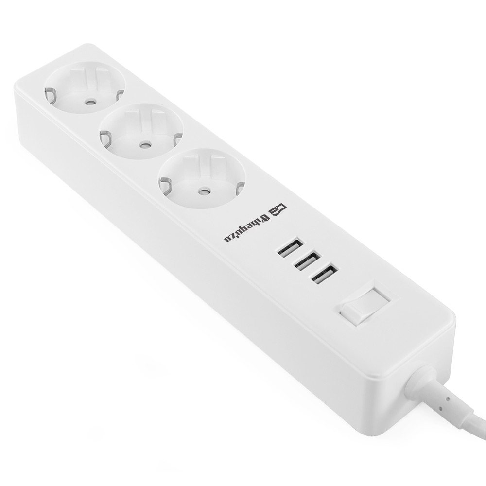 Orbegozo Multiprise avec 3 Prises VDE et 3 USB - Connexion pour 6 Appareils - Protection contre les surcharges - Idéal pour les voyages - Interrupteur de sécurité - Puissance maximale 3680W