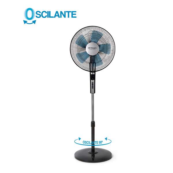 Orbegozo SF 0640 Ventilateur sur Pied avec Télécommande - Moteur Puissant 65W - Minuterie jusqu'à 7,5H - Oscillation Automatique - Base Stable - Panneau LED - Pratique et Efficace