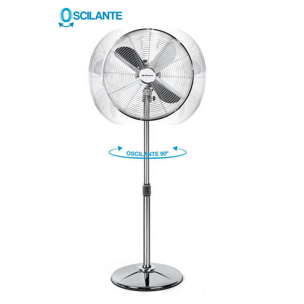 Orbegozo SF 3345 Ventilateur sur pied classique - Puissant et économique - 3 vitesses de ventilation - Hauteur réglable - Design chromé