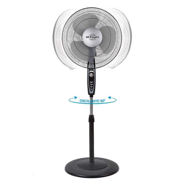 Orbegozo SF 3347 Ventilateur sur pied puissant et efficace - Grande surface d'aération - Tête multi-réglable - Minuterie 2h - Manipulation facile - Base ronde stable