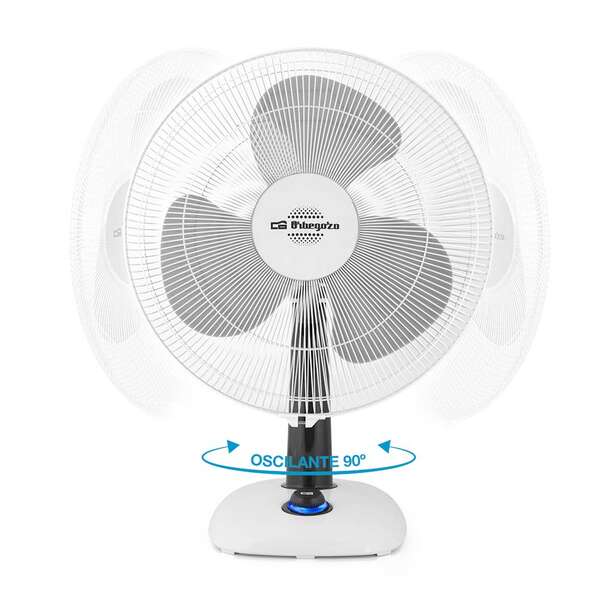 Orbegozo TF 0123 Ventilateur de bureau - Débit d'air puissant et uniforme - Design moderne et élégant - Fonction d'oscillation et inclinaison réglable - Silencieux et sûr