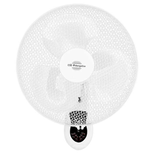 Orbegozo WF 0242 Ventilateur Mural Pratique et Sûr - Pales 40 cm - 3 Vitesses - Tête Oscillante - Minuterie 7,5h - Télécommande