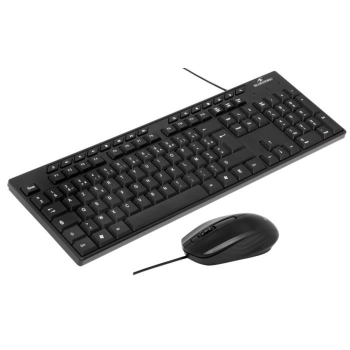 Pack Clavier Souris - BLUESTORK - MEDIA OFFICE - Filaire - Azerty - Compatible Windows - Noir