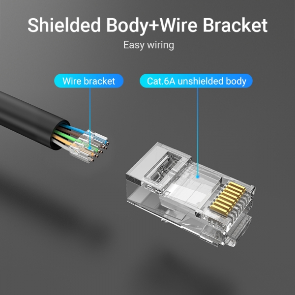 Pack Vention de 10 connecteurs réseau UTP RJ45 Cat.6A