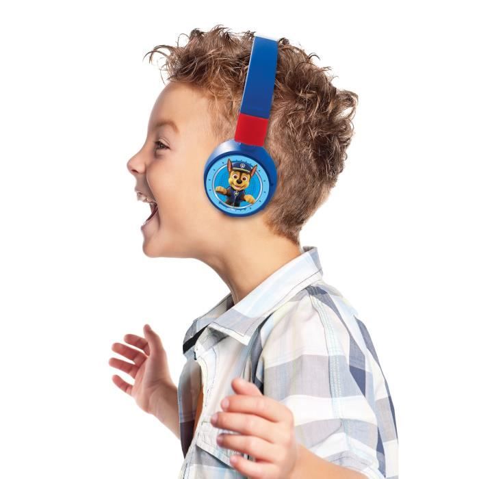 PAT' PATROUILLE - Casque 2 en 1 Bluetooth - Filaire confortable et pliable pour enfants avec limitation de son - LEXIBOOK