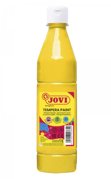 Peinture Tempera Liquide Jovi - À base d'eau - Prête à l'emploi - Haut pouvoir couvrant - Séchage rapide - Application facile - Excellente adhérence - Couleur jaune