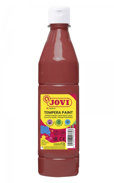 Peinture Tempera Liquide Jovi - À base d'eau - Prête à l'emploi - Haut pouvoir couvrant - Séchage rapide - Excellente fluidité - Adhérence sur plusieurs surfaces - Couleur rouge