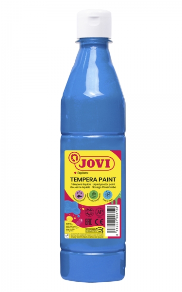 Peinture Tempera Liquide Jovi - À base d'eau - Prête à l'emploi - Haut pouvoir couvrant - Séchage rapide - Excellente fluidité - Adhérence sur plusieurs surfaces - Couleur Bleu