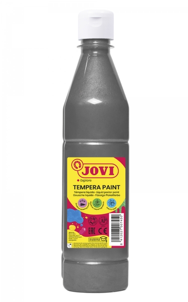 Peinture Tempera Liquide Jovi - À base d'eau - Prête à l'emploi - Haut pouvoir couvrant - Séchage rapide - Excellente fluidité - Adhérence sur plusieurs surfaces - Couleur Gris