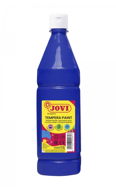 Peinture Tempera Liquide Jovi - À base d'eau - Prête à l'emploi - Haut pouvoir couvrant - Séchage rapide - Excellente fluidité - Adhérence sur plusieurs surfaces - Couleur Bleu