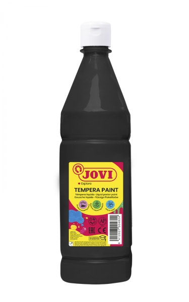 Peinture Tempera Liquide Jovi - À base d'eau - Prête à l'emploi - Haut pouvoir couvrant - Séchage rapide - Excellente performance - Application facile - Couleur noire