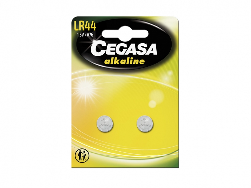 Pile alcaline Cegasa LR44 pour petit électroménager - Idéale pour télécommandes, jouets et thermomètres numériques - Différentes couleurs