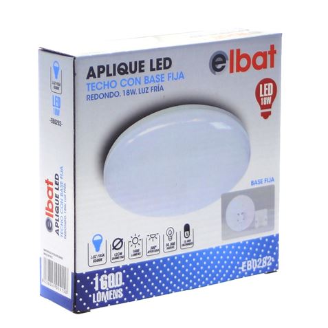 Plafonnier LED Elbat avec Base Fixe Ronde 18W Lumière Froide