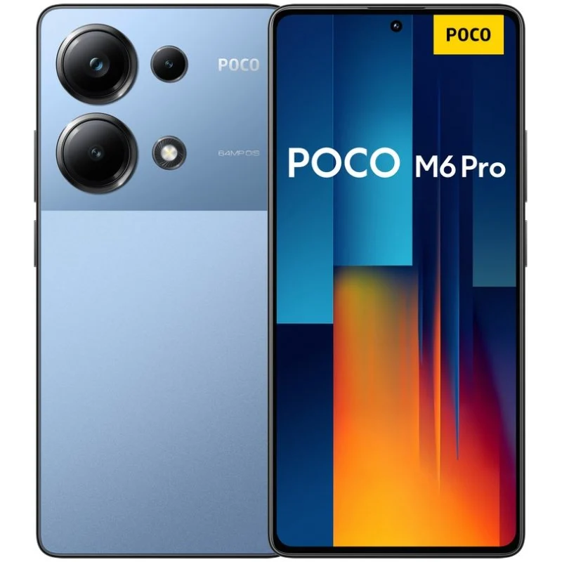 Poco M6 Pro Smartphone Écran AMOLED 6,67" - 8 Go - 256 Go - Caméra principale 64MP - Batterie 5000mAh - Prend en charge la charge 67W - Couleur bleue