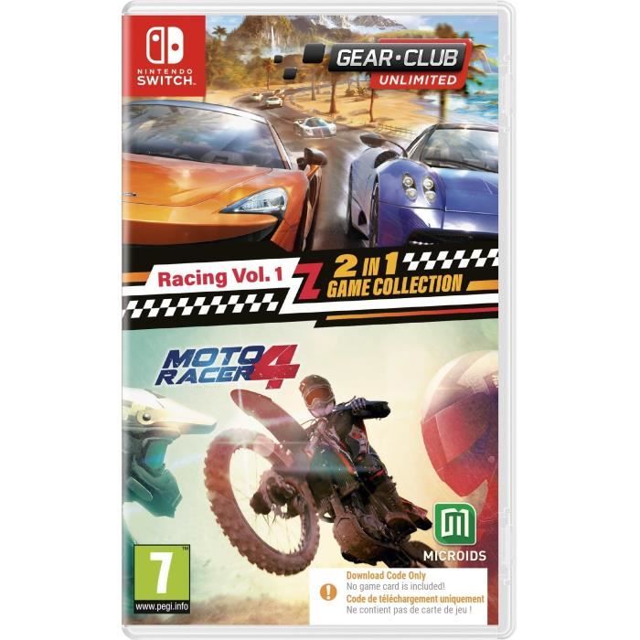 Racing Vol. 1 : 2 en 1 Game Collection - Gear Club Unlimited + Moto Racer 4 - Jeu Nintendo Switch - Code in a Box