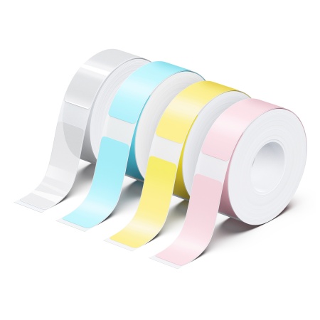 Rouleaux d'étiquettes pour imprimante P21 (180 étiquettes par rouleau : 14mm x 40 mm) - Transparent et Pastel