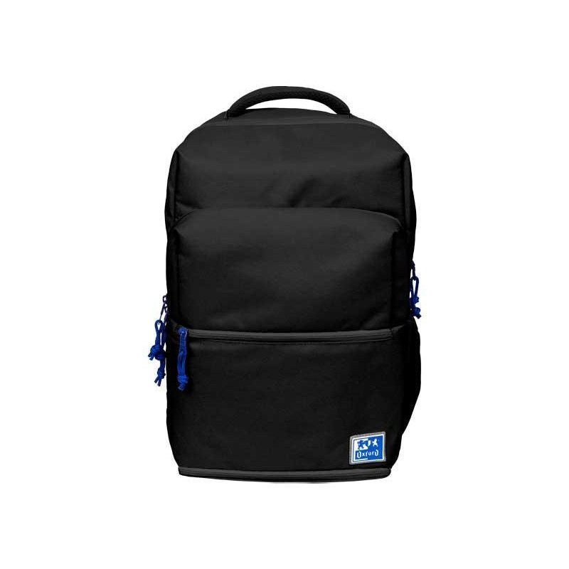 Sac à Dos Scolaire Oxford +LB B-Out - Compartiment Isotherme - Fermeture Éclair Extensible - Bretelles Rembourrées et Ajustables - Taille 42x30x15-20cm - Couleur Noir