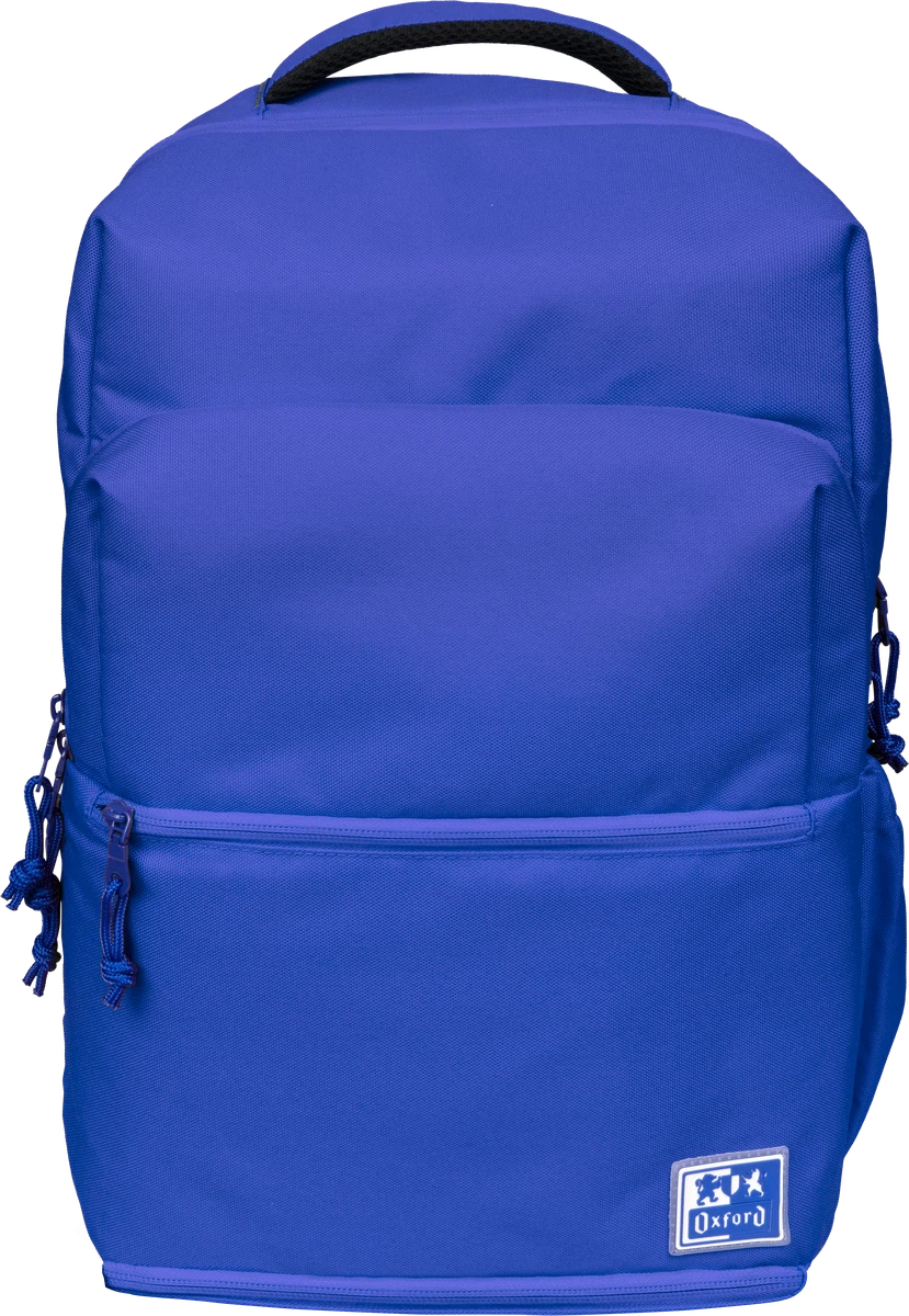 Sac à Dos Scolaire Oxford +LB B-Out - Compartiment Isotherme - Fermeture Éclair Extensible - Bretelles Rembourrées et Ajustables - Taille 42x30x15-20cm - Couleur Bleu