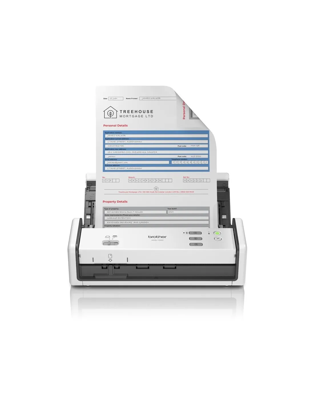 Scanner de documents Brother ADS1300 1200 x 1200 DPI Recto verso - Jusqu'à 20 ppm - Alimentateur automatique