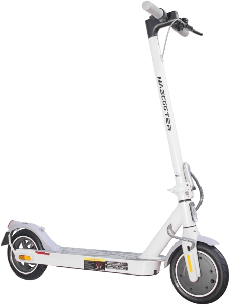 Scooter Électrique Mascooter S1 Essential Moteur 300W - Approuvé DGT - Portée jusqu'à 20 km - Charge maximale 100 kg - Roues 8,5" - Couleur Blanche