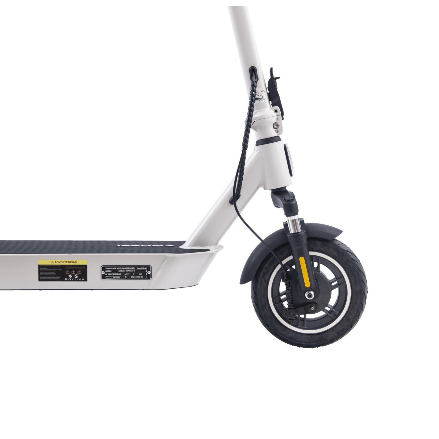 Scooter Électrique Zwheel ZFox Max Artic White Moteur 400W - Approuvé DGT - Vitesse jusqu'à 25Km/h - Autonomie jusqu'à 50km - 3 Modes de Conduite - Charge Maximale 100kg - Roues 10"