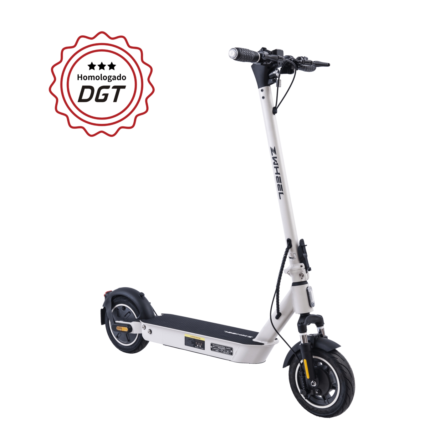 Scooter Électrique Zwheel ZFox Max Artic White Moteur 400W - Approuvé DGT - Vitesse jusqu'à 25Km/h - Autonomie jusqu'à 50km - 3 Modes de Conduite - Charge Maximale 100kg - Roues 10"