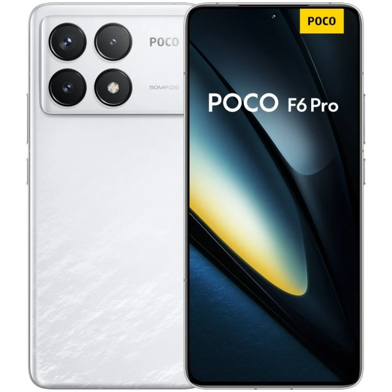 Smartphone Poco F6 Pro 5G Écran AMOLED 6,67" WQHD+ - 12 Go - 512 Go - Caméra principale 50MP - Batterie 5000 mAh - Prend en charge la charge 120 W - Couleur blanche