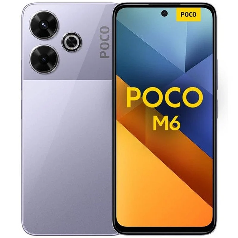 Smartphone Poco M6 Écran 6,79" - 6 Go - 128 Go - Appareil photo principal 108 MP - Batterie 5030 mAh - Prend en charge la charge 33 W - Couleur violette