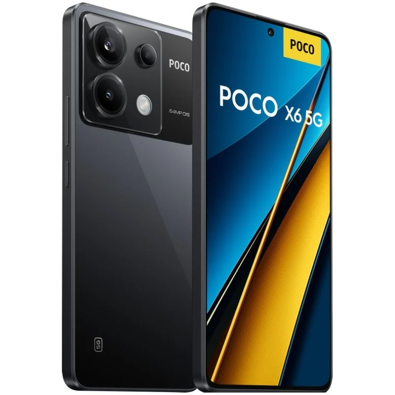 Smartphone Poco X6 5G Écran AMOLED 6,67" 1,5K - 8 Go - 256 Go - Caméra principale 64MP - Batterie 5000mAh - Prend en charge la charge 67W - Noir