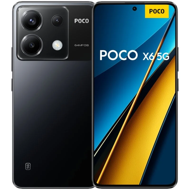 Smartphone Poco X6 5G Écran AMOLED 6,67" 1,5K - 8 Go - 256 Go - Caméra principale 64MP - Batterie 5000mAh - Prend en charge la charge 67W - Noir