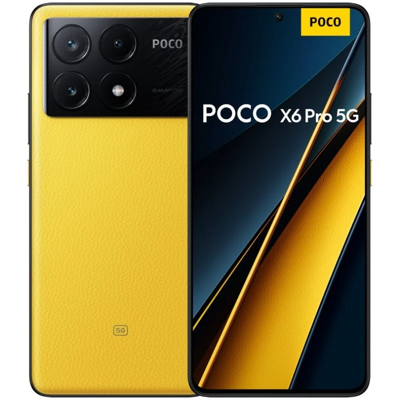 Smartphone Poco X6 Pro 5G Écran AMOLED 6,67" 1,5K - 12 Go - 512 Go - Caméra principale 64MP - Batterie 5000 mAh - Prend en charge la charge 67 W - Couleur jaune