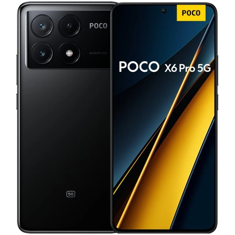 Smartphone Poco X6 Pro 5G Écran AMOLED 6,67" 1,5K - 8 Go - 256 Go - Caméra principale 64MP - Batterie 5000mAh - Prend en charge la charge 67W - Couleur noire