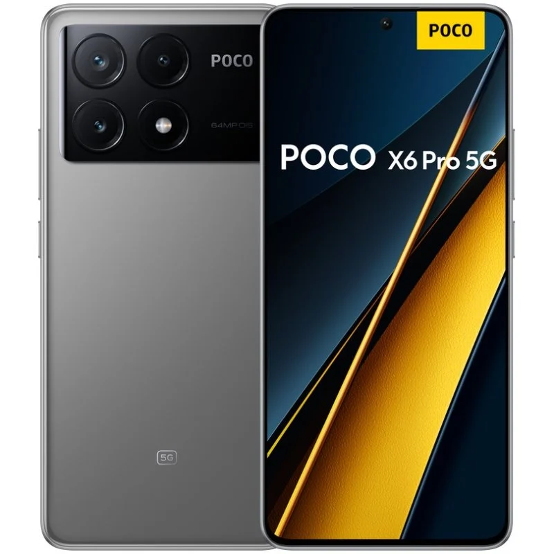 Smartphone Poco X6 Pro 5G Écran AMOLED 6,67" 1,5K - 8 Go - 256 Go - Caméra principale 64MP - Batterie 5000mAh - Prend en charge la charge 67W - Couleur grise