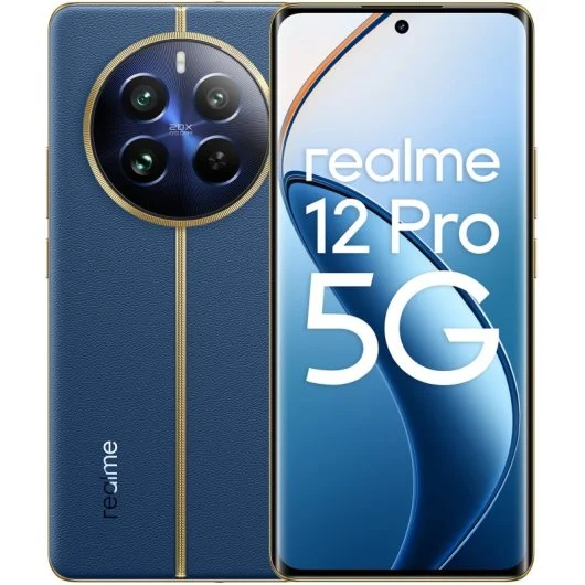 Smartphone Realme 12 Pro 5G Écran AMOLED 6,7" - 12 Go - 256 Go - Appareil photo principal 50MP - Batterie 4800 mAh - Prend en charge la charge 67 W - Couleur bleue