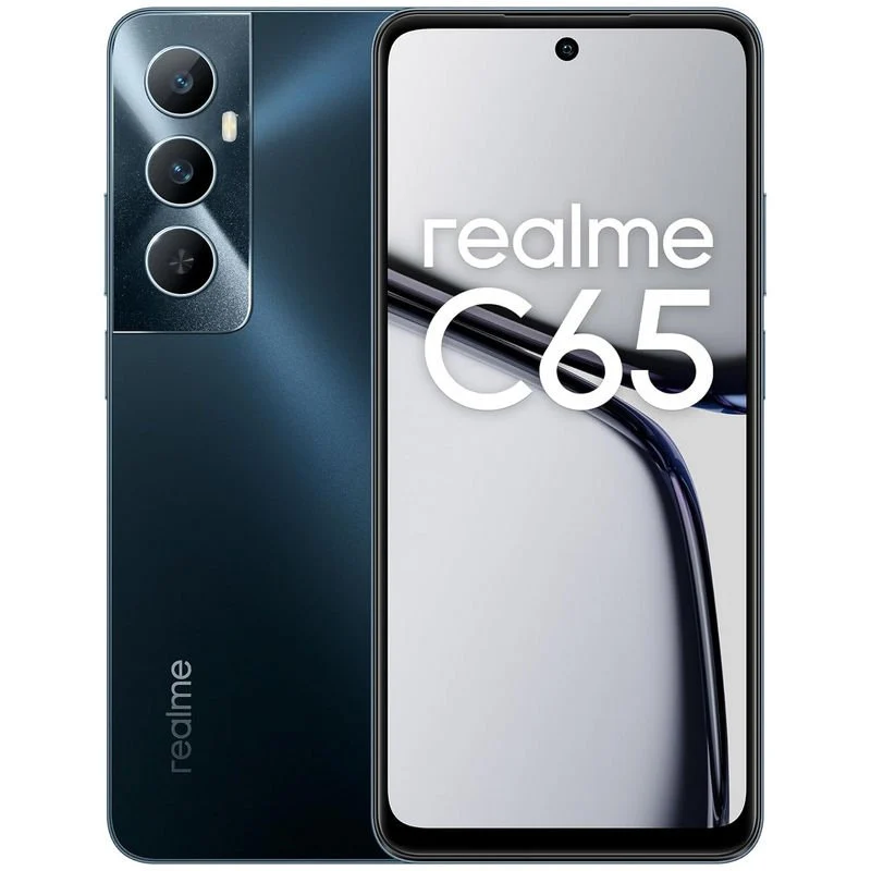 Smartphone Realme C65 Écran 6,67" - 6 Go - 128 Go - Appareil photo principal 50MP - Batterie 5000 mAh - Prend en charge la charge 45 W - Couleur noire