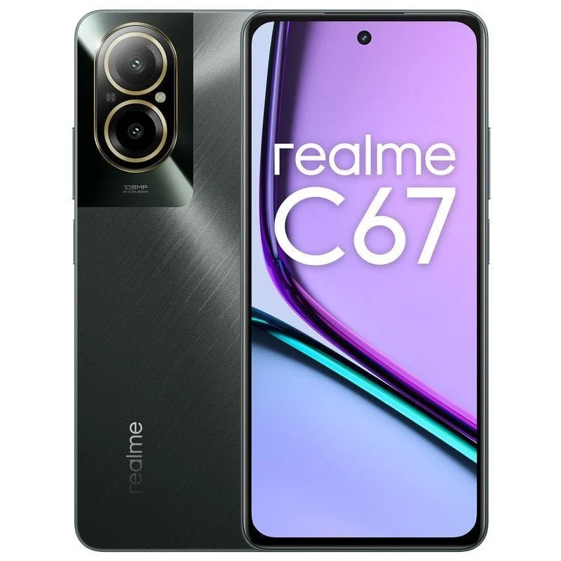 Smartphone Realme C67 Écran 6,72" - 6 Go - 128 Go - Appareil photo principal 108MP - Batterie 5000 mAh - Prend en charge la charge 33 W - Couleur noire