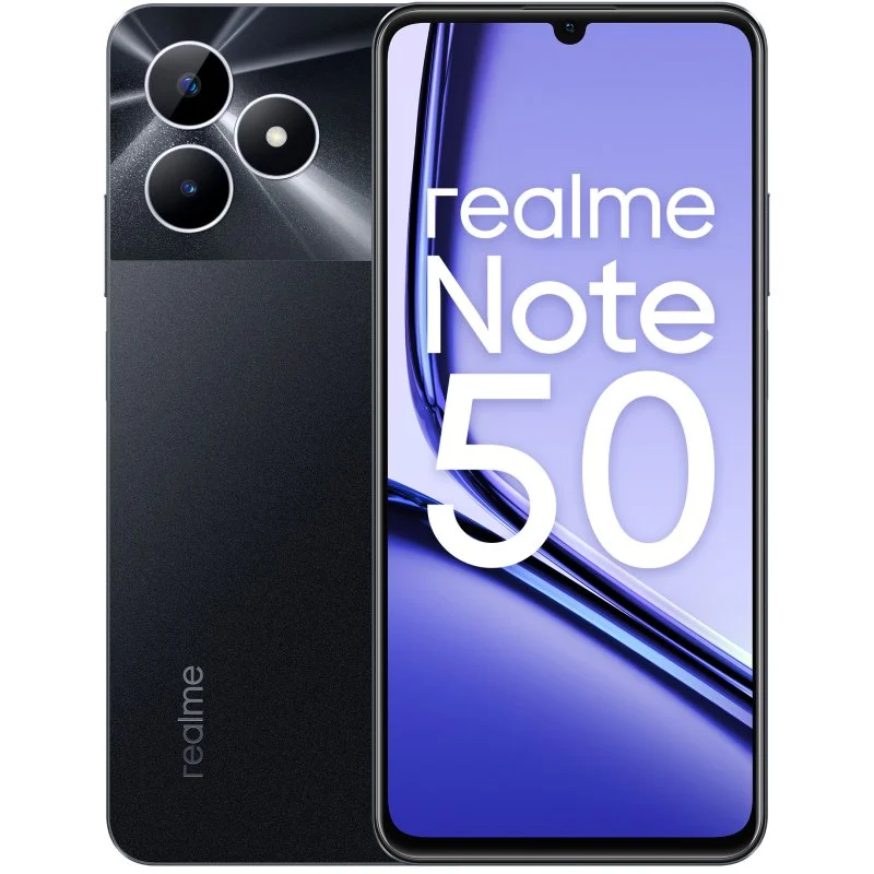 Smartphone Realme Note 50 Écran 6,74" - 4 Go - 128 Go - Appareil photo principal 12MP - Batterie 5000 mAh - Couleur Noir