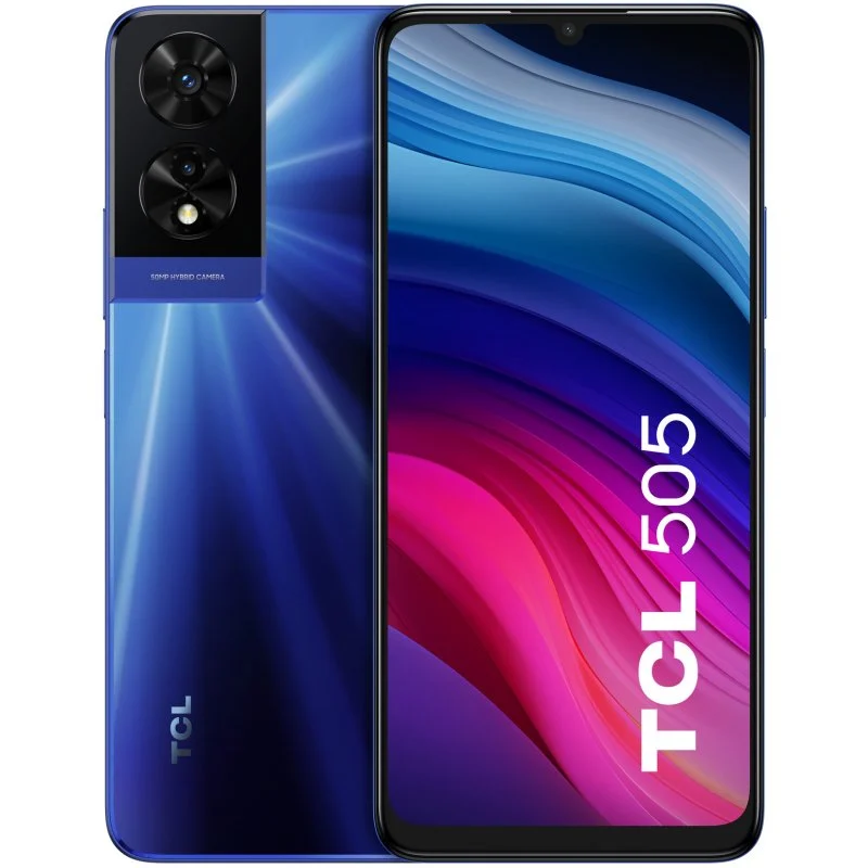 Smartphone TCL 505 6,75" - 8 Go - 128 Go - Appareil photo 50MP - Batterie 5010mAh - Couleur Bleu