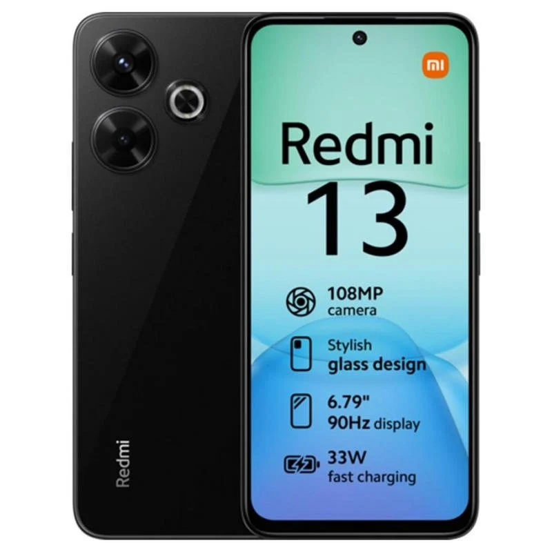 Smartphone Xiaomi Redmi 13 Écran 6,79" - 6 Go - 128 Go - Appareil photo principal 108MP - Batterie 5030 mAh - Prend en charge la charge 33 W - Couleur noire