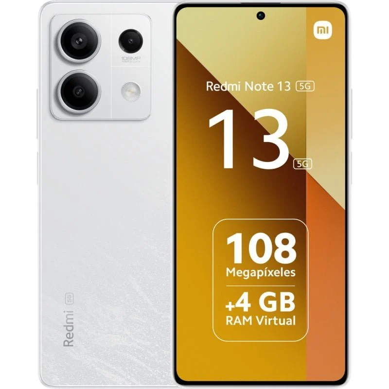 Smartphone Xiaomi Redmi Note 13 5G Écran AMOLED 6,67" - 6 Go - 128 Go - Caméra principale 108MP - Batterie 5000mAh - Prend en charge la charge 33W - Couleur blanche