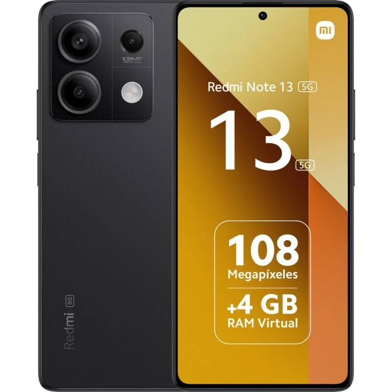 Smartphone Xiaomi Redmi Note 13 5G Écran AMOLED 6,67" - 6 Go - 128 Go - Caméra principale 108MP - Batterie 5000mAh - Prend en charge la charge 33W - Couleur noire