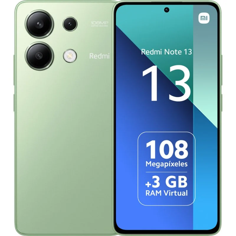 Smartphone Xiaomi Redmi Note 13 Écran AMOLED 6,67" - 6 Go - 128 Go - Appareil photo principal 108MP - Batterie 5000 mAh - Prend en charge la charge 33 W - Couleur verte