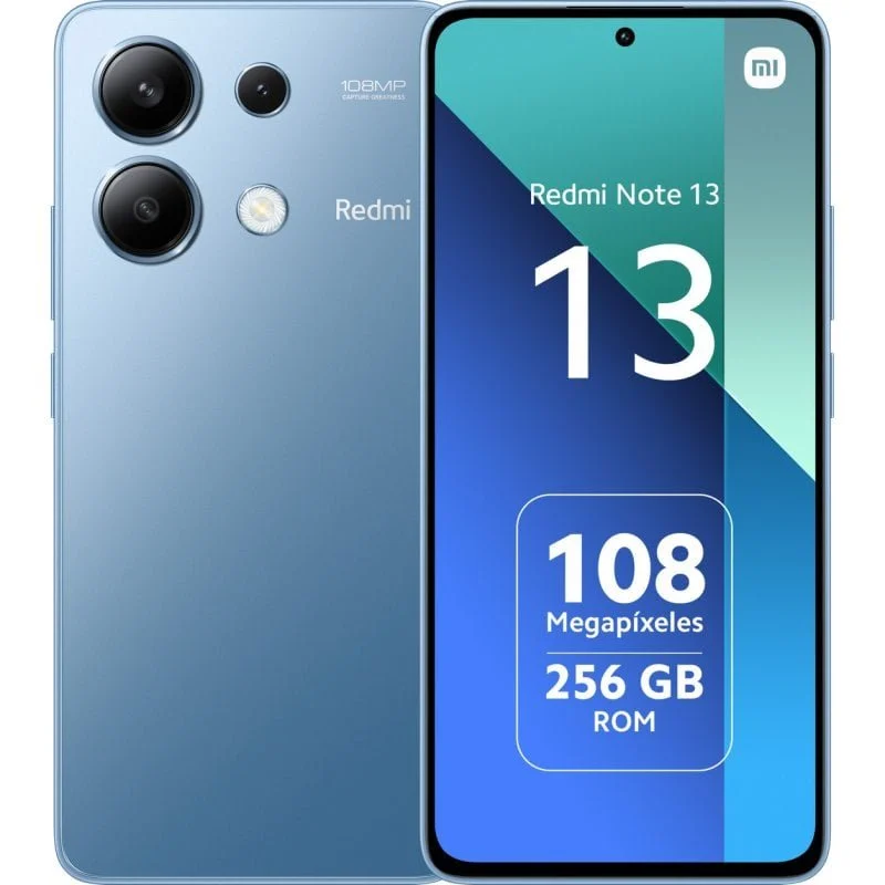 Smartphone Xiaomi Redmi Note 13 Écran AMOLED 6,67" - 8 Go - 128 Go - Appareil photo principal 108MP - Batterie 5000 mAh - Prend en charge la charge 33 W - Couleur bleue