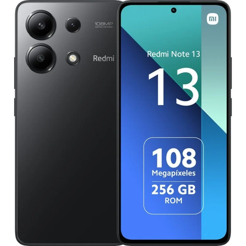 Smartphone Xiaomi Redmi Note 13 Écran AMOLED 6,67" - 8 Go - 128 Go - Appareil photo principal 108MP - Batterie 5000 mAh - Prend en charge la charge 33 W - Couleur noire