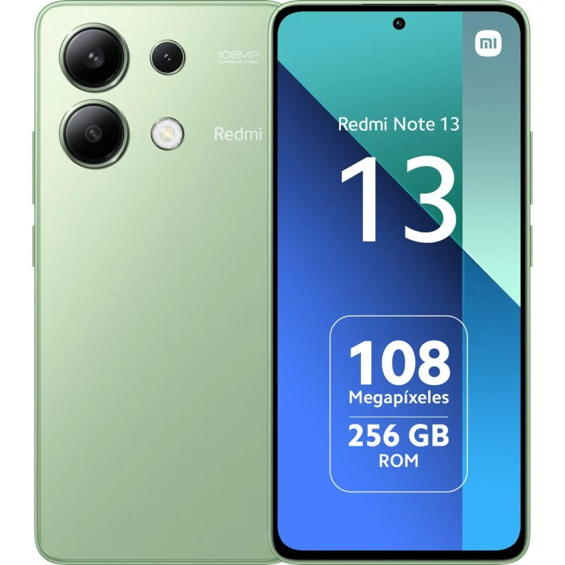 Smartphone Xiaomi Redmi Note 13 Écran AMOLED 6,67" - 8 Go / 256 Go - Appareil photo principal 108MP - Batterie 5000mAh - Prend en charge la charge 33W - Couleur verte