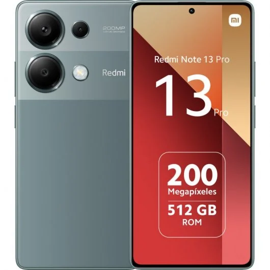 Smartphone Xiaomi Redmi Note 13 Pro Écran AMOLED 6,67" - 12 Go - 512 Go - Appareil photo principal 200MP - Batterie 5100 mAh - Prend en charge la charge 67 W - Couleur verte