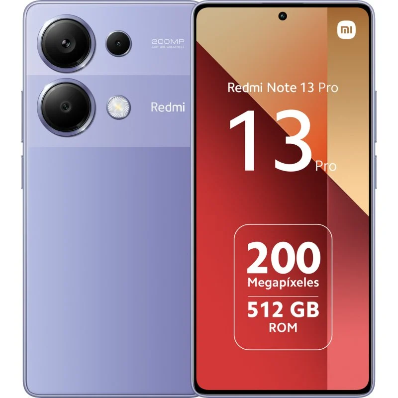 Smartphone Xiaomi Redmi Note 13 Pro Écran AMOLED 6,67" - 12 Go - 512 Go - Appareil photo principal 200MP - Batterie 5100 mAh - Prend en charge la charge 67 W - Couleur violette