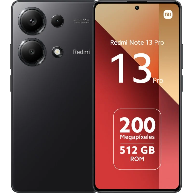 Smartphone Xiaomi Redmi Note 13 Pro Écran AMOLED 6,67" - 12 Go - 512 Go - Appareil photo principal 200MP - Batterie 5100 mAh - Prend en charge la charge 67 W - Couleur noire